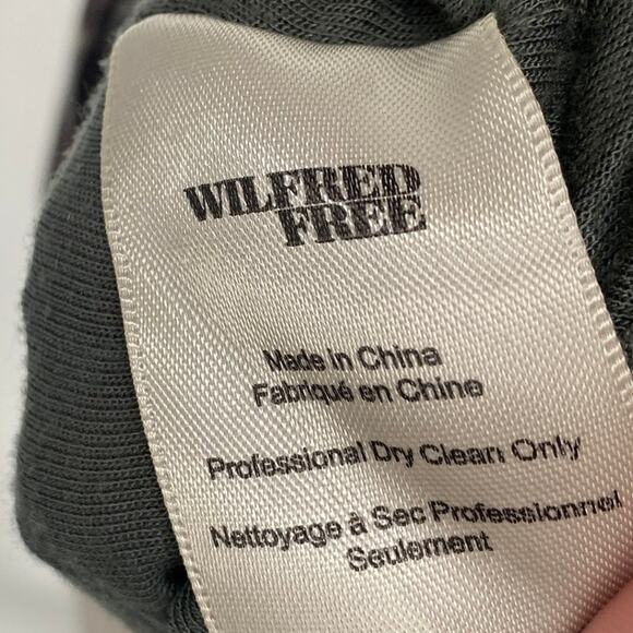 Aritizia Wilfred Teigan Mini Dress Leaf Print Short Sleeve Shift Green Gray S - Picture 9 of 9